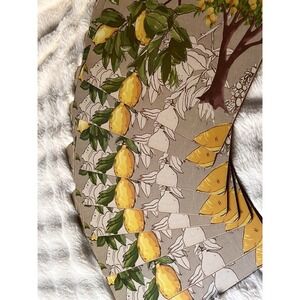 Pottery Barn Set of 8 Placemats Cork Backed Lemon Pattern 16" x 13" Summer